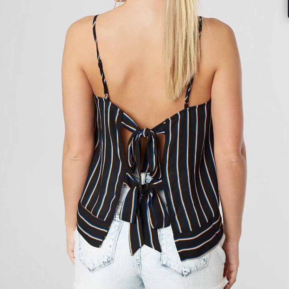 Timing Striped Open Back Tank Top